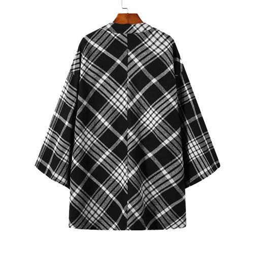 Fijne Geruite Heren Poncho