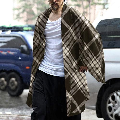 Fijne Geruite Heren Poncho