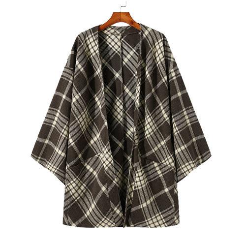 Fijne Geruite Heren Poncho