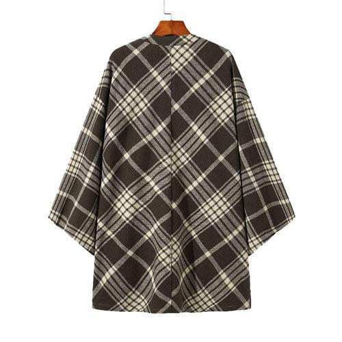 Fijne Geruite Heren Poncho