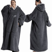 Deken Poncho Fleece Dames met Capuchon