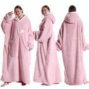 Deken Poncho Fleece Dames met Capuchon