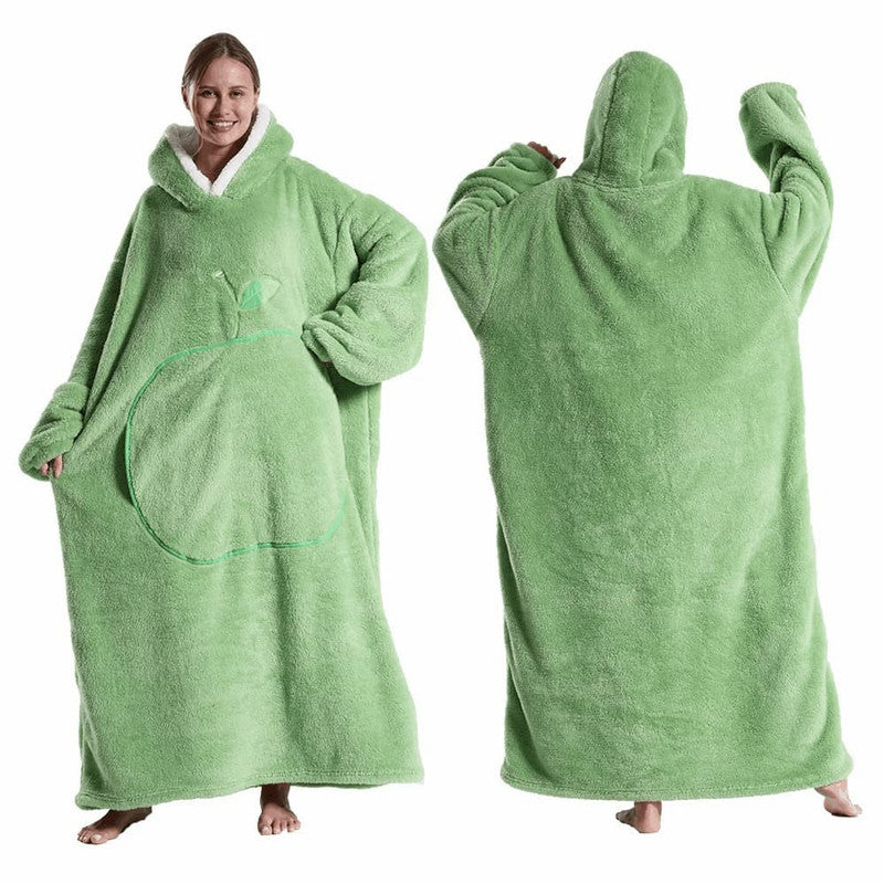 Deken Poncho Fleece Dames met Capuchon