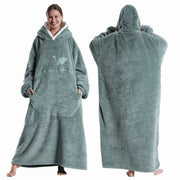 Deken Poncho Fleece Dames met Capuchon