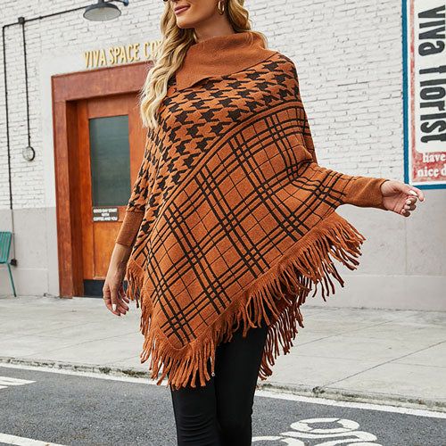 Trui Poncho met Opstaande Kraag