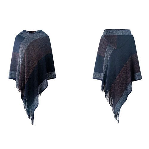 Dames Poncho met Capuchon