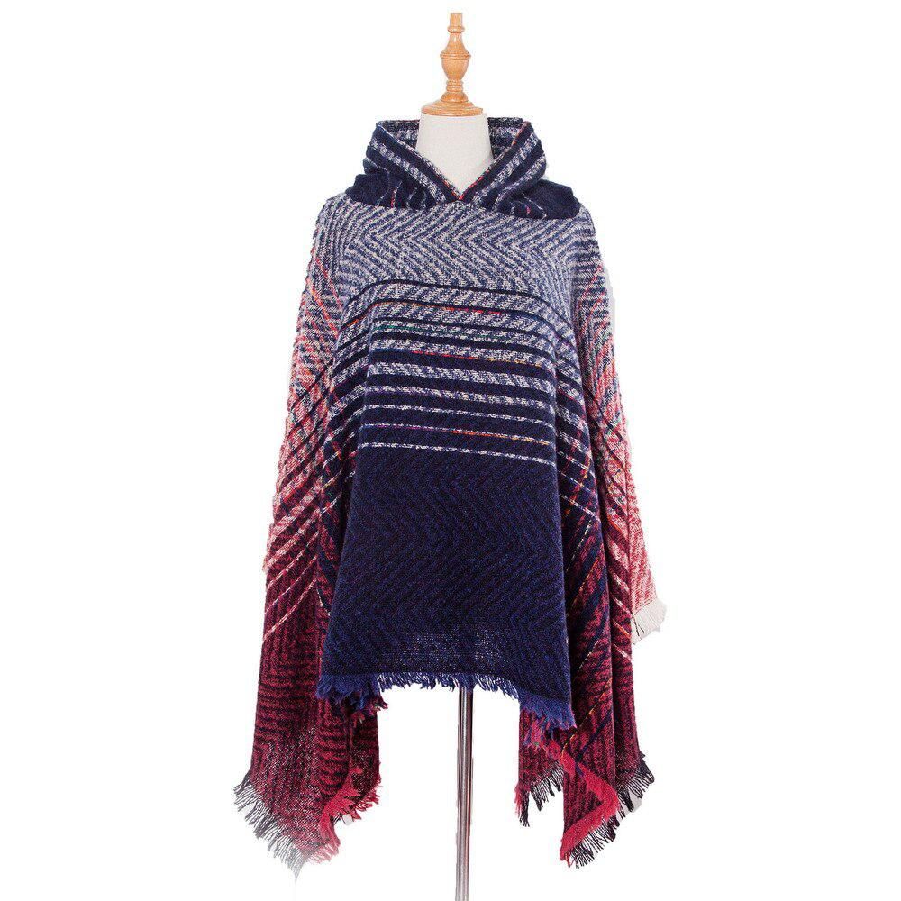 Fijne Gestreepte Dames Poncho