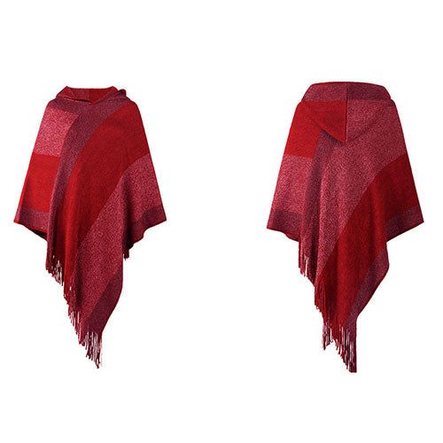Dames Poncho met Capuchon