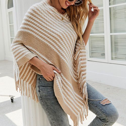 Gebreide Winter Poncho