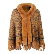 Dames Poncho Luipaard Kasjmier
