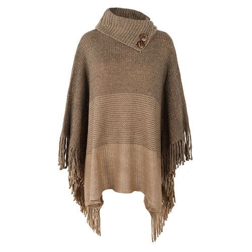 Warme Poncho met Knopen