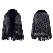 Dames Poncho Luipaard Kasjmier