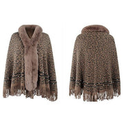 Dames Poncho Luipaard Kasjmier