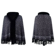 Dames Poncho Luipaard Kasjmier