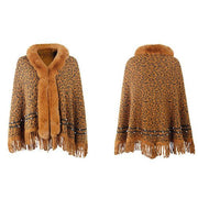 Dames Poncho Luipaard Kasjmier