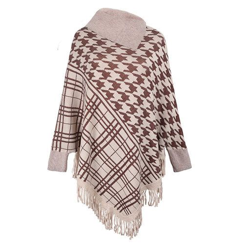 Trui Poncho met Opstaande Kraag