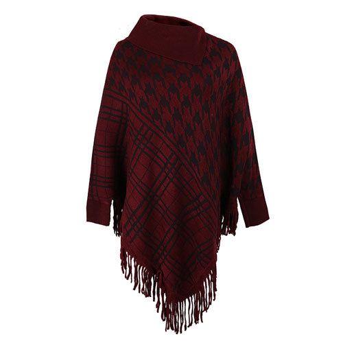Trui Poncho met Opstaande Kraag