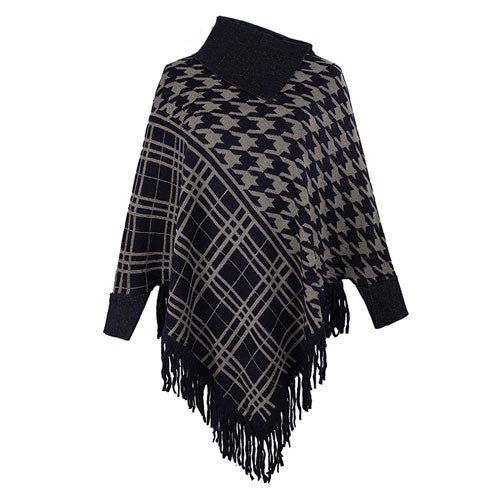 Trui Poncho met Opstaande Kraag