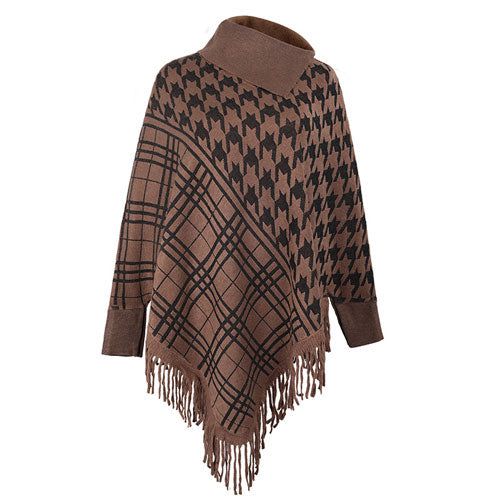 Trui Poncho met Opstaande Kraag