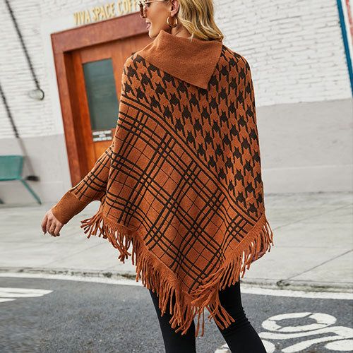 Trui Poncho met Opstaande Kraag