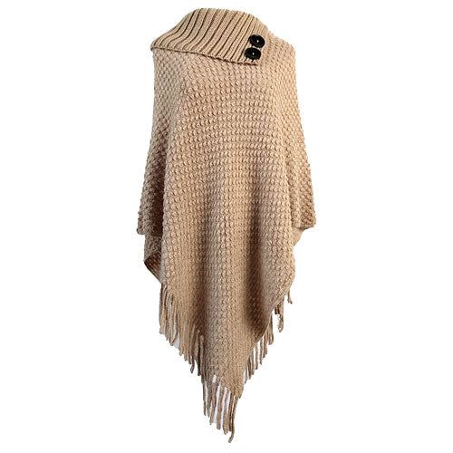 Poncho met Knopenkraag