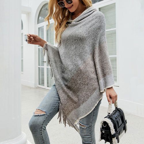 Dames Poncho met Capuchon