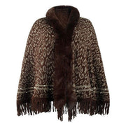 Dames Poncho Luipaard Kasjmier
