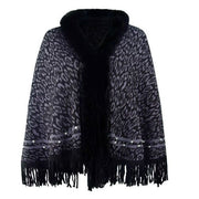 Dames Poncho Luipaard Kasjmier