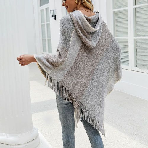 Dames Poncho met Capuchon
