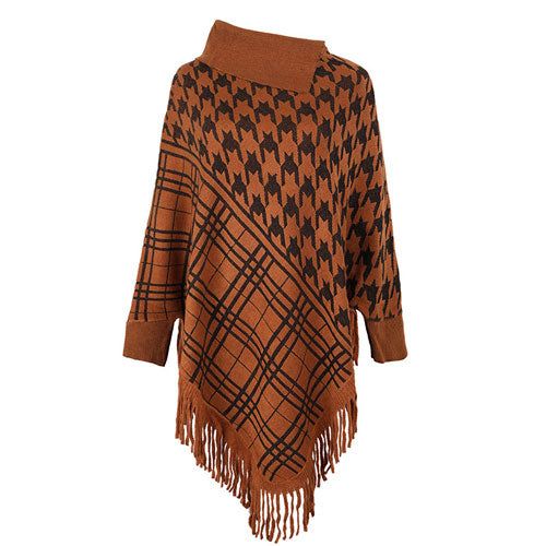 Trui Poncho met Opstaande Kraag