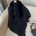 Poncho Cardigan Dik Gebreid Open Voorkant