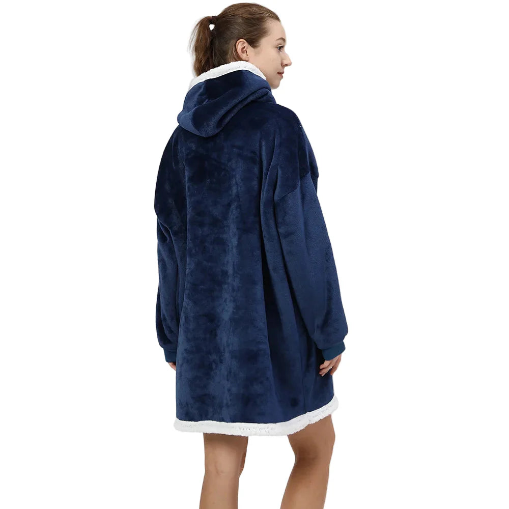 Fleece Katten Poncho met Capuchon en Kangoeroezak