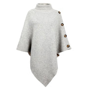 Asymmetrische Poncho met Col en Vleermuismouwen