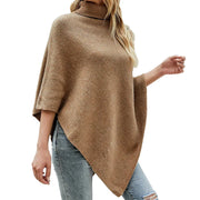 Asymmetrische Poncho met Col en Vleermuismouwen