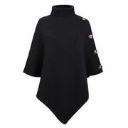 Asymmetrische Poncho met Col en Vleermuismouwen