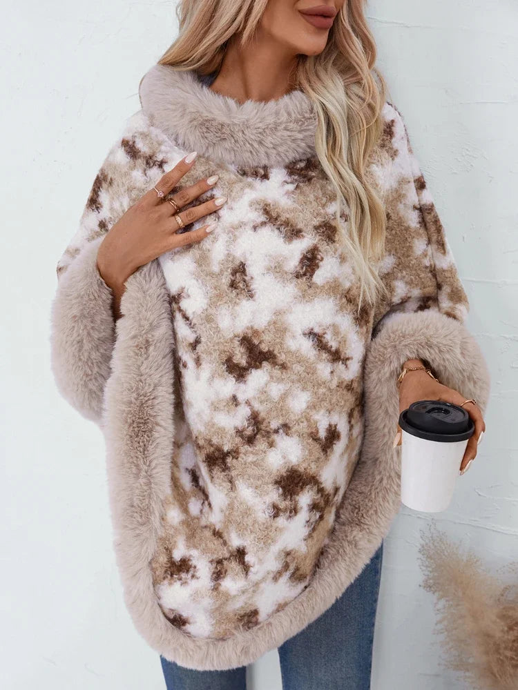 Trui Poncho Bont Gemarmerd Winterse Zachtheid