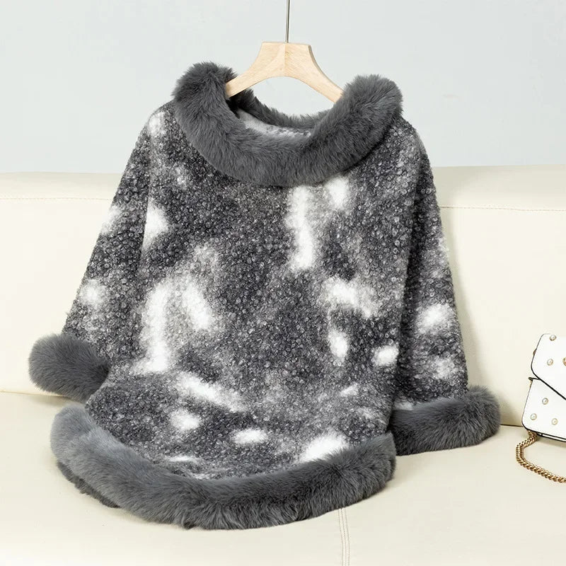 Trui Poncho Bont Gemarmerd Winterse Zachtheid