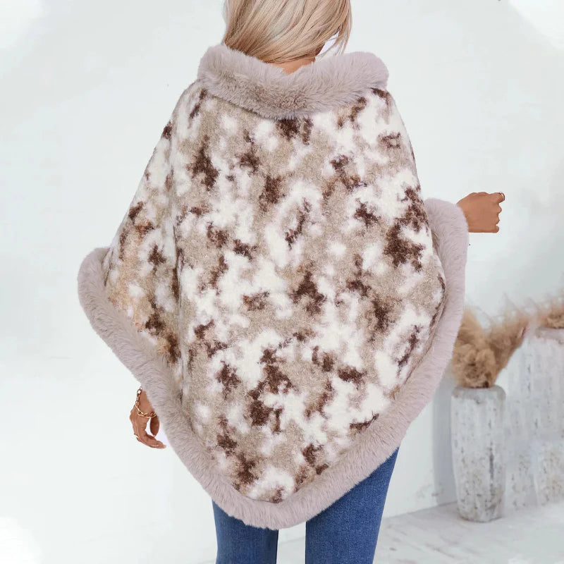 Trui Poncho Bont Gemarmerd Winterse Zachtheid