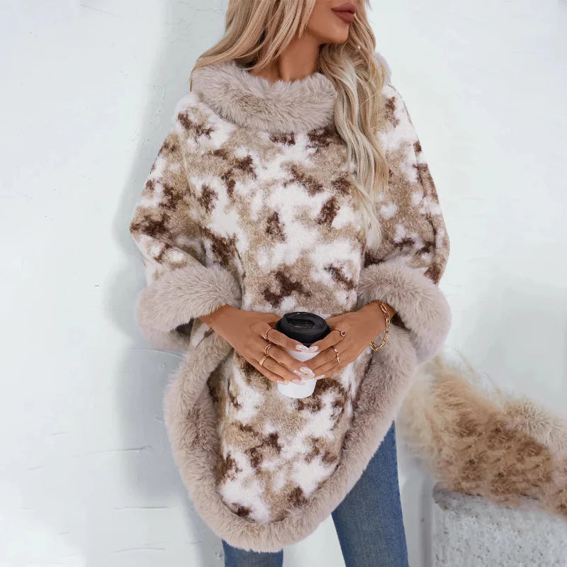 Trui Poncho Bont Gemarmerd Winterse Zachtheid