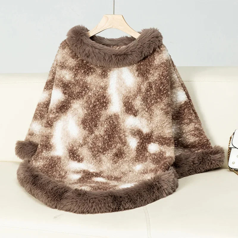 Trui Poncho Bont Gemarmerd Winterse Zachtheid