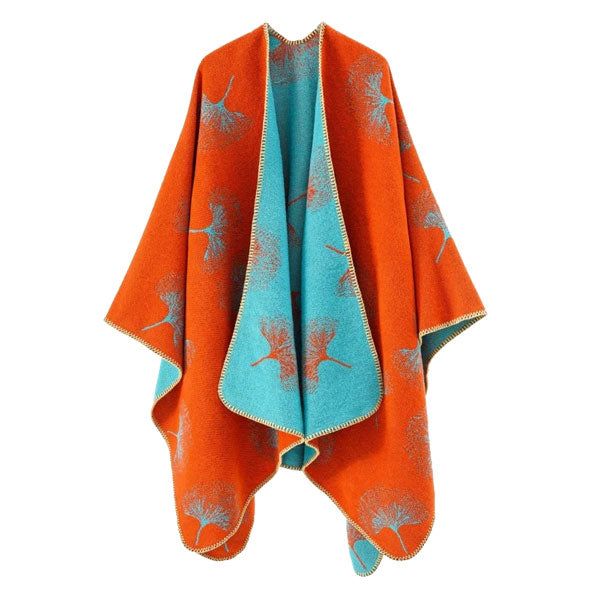Katoenen Poncho met Bonte Motieven