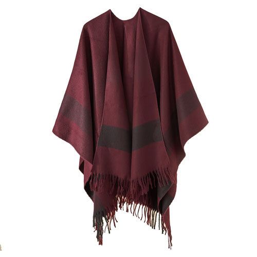 Katoenen Winter Dames Poncho