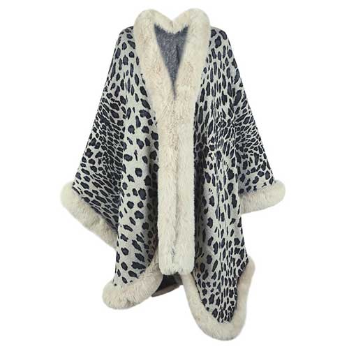 Poncho met Bontkraag