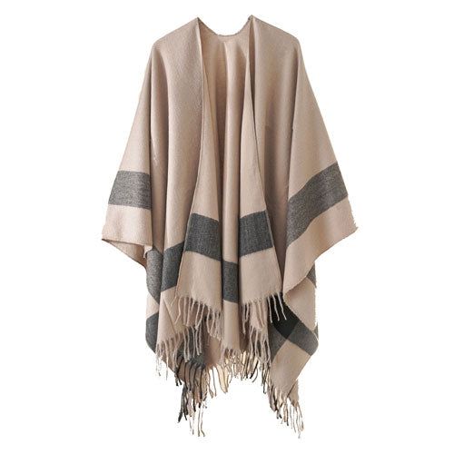 Katoenen Winter Dames Poncho