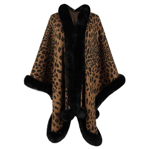 Poncho met Bontkraag