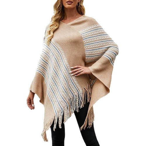 Etnische Poncho met Franje