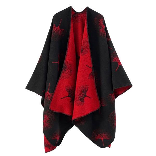 Katoenen Poncho met Bonte Motieven