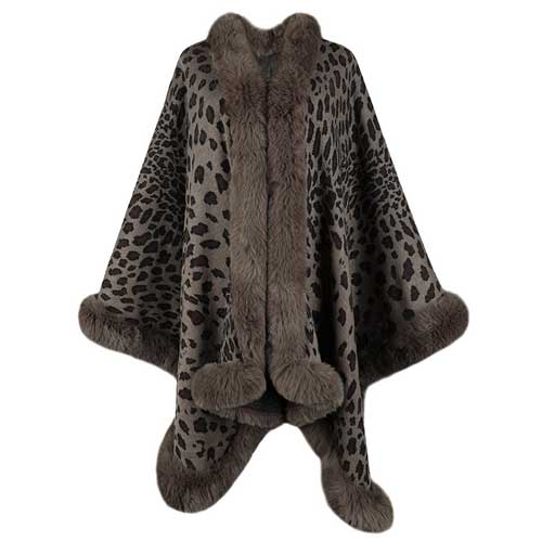 Poncho met Bontkraag