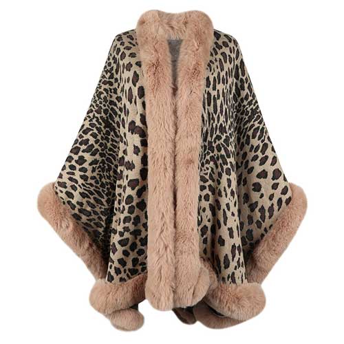 Poncho met Bontkraag