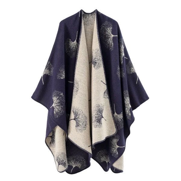 Katoenen Poncho met Bonte Motieven